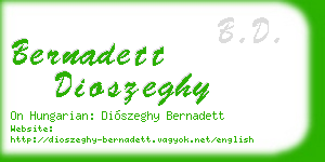 bernadett dioszeghy business card