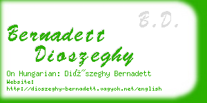 bernadett dioszeghy business card